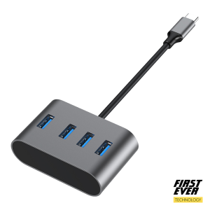 FirstEver 4-Port USB Type-C 3.2 Data Hub 10Gbps Aluminium LED