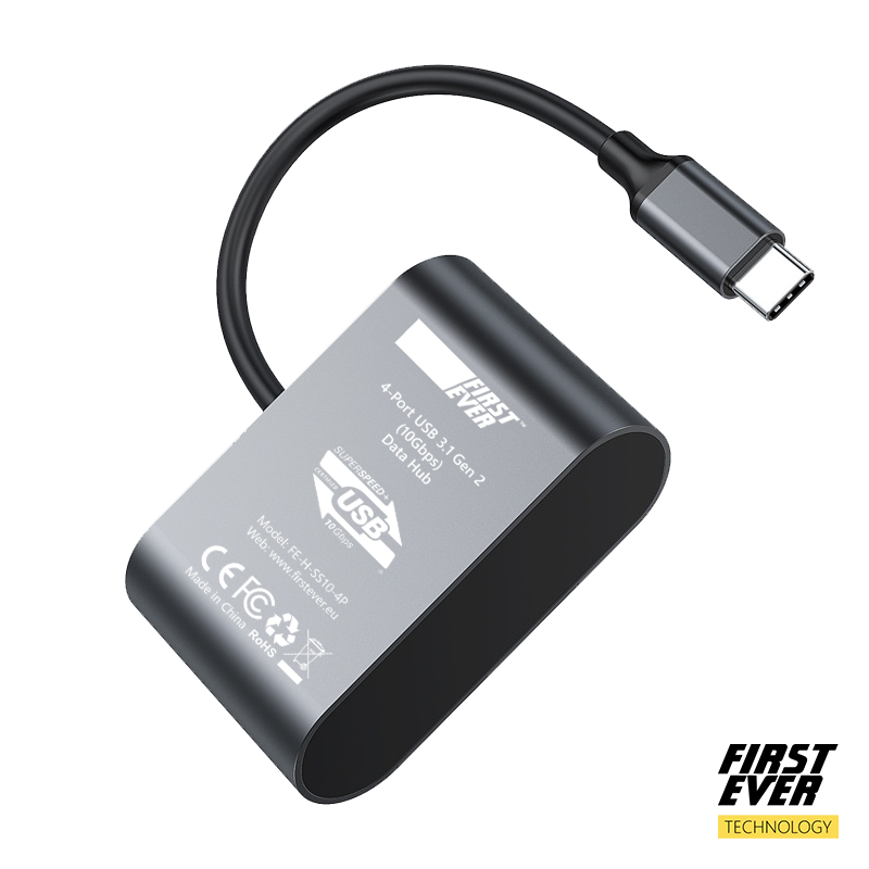 FirstEver 4-Port USB Type-C 3.2 Data Hub 10Gbps Aluminium LED - Image 3
